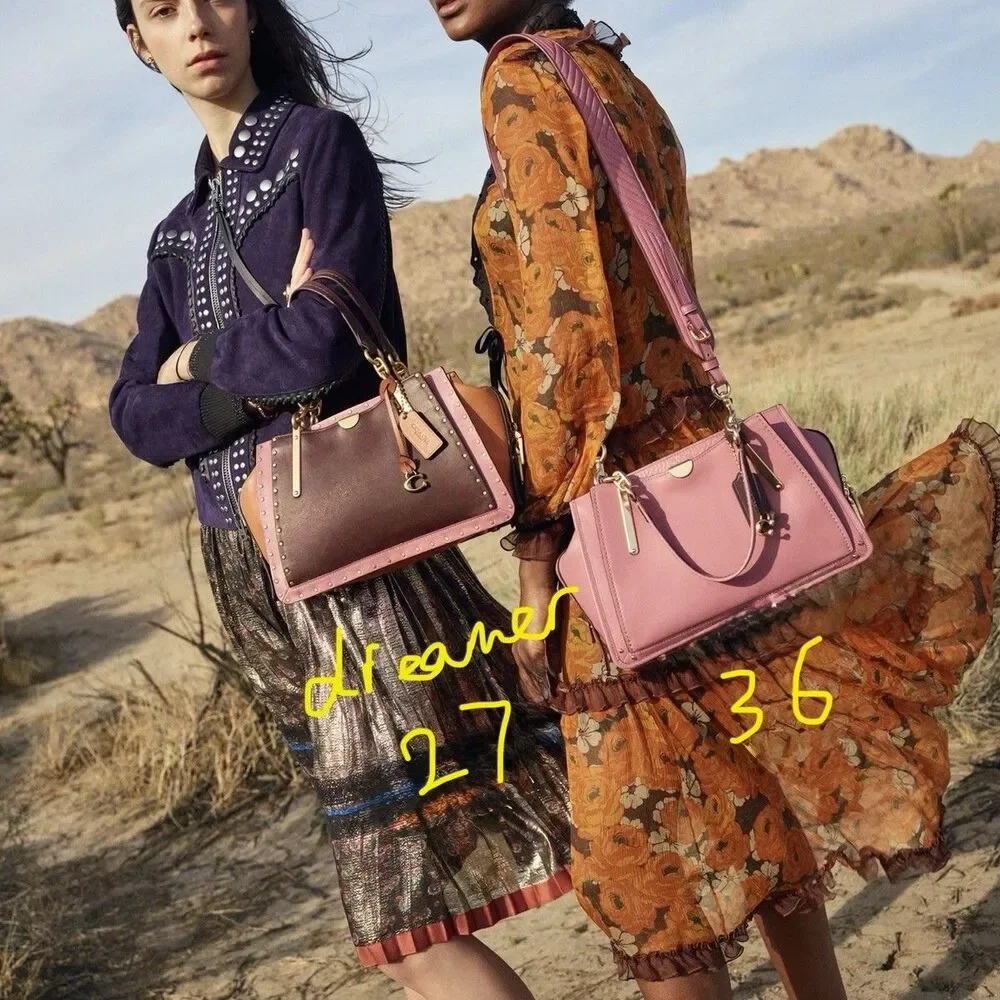 COACH Dreamer 27 Colorblock Leather Satchel w/Border Rivets Handbag Crossbody